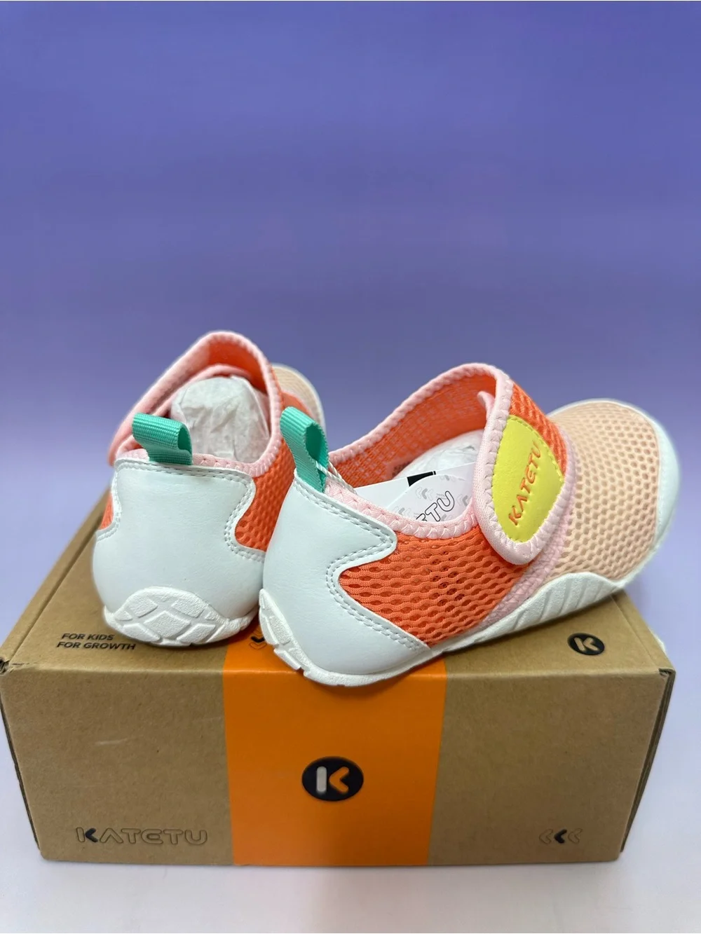 Kids Pink & Orange Mesh Slip-On Sneakers Lightweight Casual Shoes